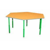 Hexagonal children table, adjustable, height groups №1-3
